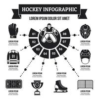 Eishockey-Infografik-Konzept, einfacher Stil vektor