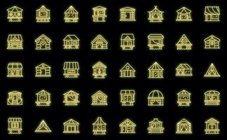 bungalow ikoner som vektor neon
