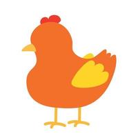 animiertes Huhn-Henne-Symbol-Clipart-Cartoon-Vektor-Illustrationsbild vektor