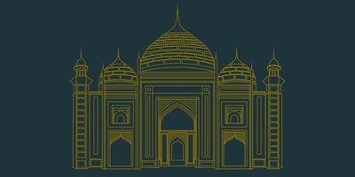 lineart moské bakgrund vektor design