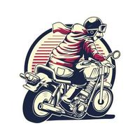 mann, der motorradvektor-illustrationsdesign fährt vektor