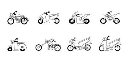 motorcykel illustration lineart stil vektor design