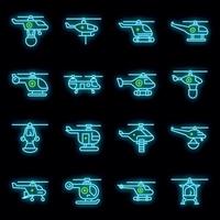 räddningshelikopter ikoner som vektor neon