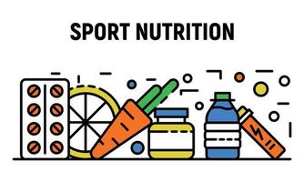 naturlig sport nutrition banner, dispositionsstil vektor