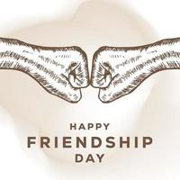 handritad vänskap dag illustration med vänskap knytnäve hand vektor