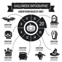 Halloween-Infografik-Konzept, einfacher Stil vektor