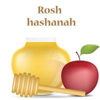 Rosh Hashanah semester koncept bakgrund, realistisk stil vektor