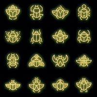 Skarabäus-Käfer-Symbole setzen Vektor-Neon vektor