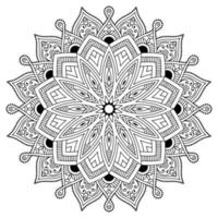mandala mönster konst bakgrund svart och vit minimalt blommönster. målarbok sida. pro vektor