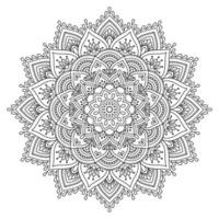 mandala mönster konst bakgrund svart och vit minimalt blommönster. målarbok page.pro vektor. vektor
