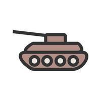 Tank ii Symbol für gefüllte Linie vektor