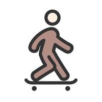 Skateboarding gefülltes Liniensymbol vektor