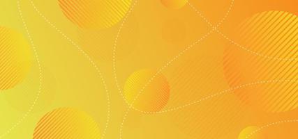 Geometrischer Hintergrund des dynamischen Kreises mit orange und gelber Steigung. vektor