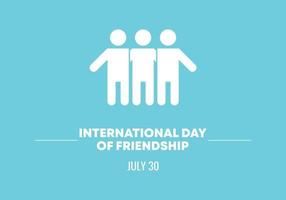 internationell vänskapsdag bakgrund banner affisch med tre personer ikonen isolerad på blå bakgrund. vektor