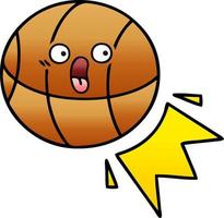 Farbverlauf schattierter Cartoon-Basketball vektor