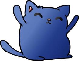 Steigungskarikatur der netten kawaii Katze vektor