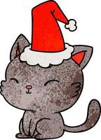 weihnachten strukturierte karikatur der kawaii katze vektor