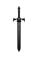 Mittelalterlicher Schwertritter, Kriegerklingen-Silhouette-Logo-Design-Vektor vektor
