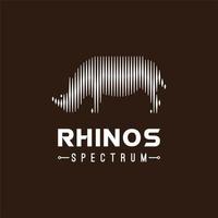 rhino rhinoceros und digitales Wellenklangspektrum-Logo-Design-Inspiration vektor