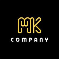 monogram initialer bokstaven mk mk logotyp design vektor