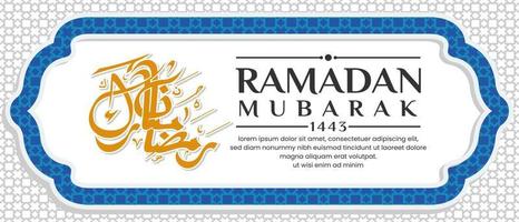 ramadan banner design med ramadan mubarak kalligrafi vektor