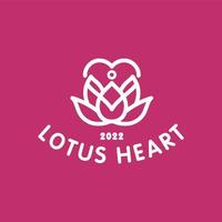 Beauty-Herz-Liebe mit Blättern für Spa-Relax-Logo-Design vektor