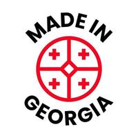 Made in Georgia ovaler Stempel mit stilisiertem nationalen Fünf-Kreuz-Symbol vektor