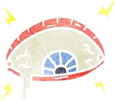 Retro-Cartoon-Doodle eines wütenden Auges vektor