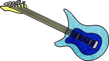 strukturiertes Cartoon-Doodle einer Gitarre vektor