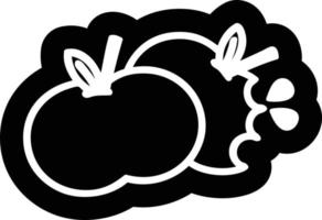 Symbol für angebissene Äpfel vektor