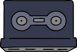 tecknad doodle av en retro kassettband vektor
