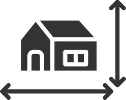 hus område ikon vektor illustration.