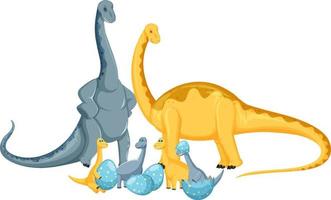 niedlicher apatosaurus-dinosaurier und baby-zeichentrickfigur vektor