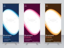 Business-Banner-Roll-up-Set Standee-Banner-Vorlage. vektor