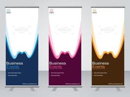 Business-Banner-Roll-up-Set Standee-Banner-Vorlage. vektor