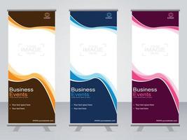 business banner roll up set standee banner mall. vektor