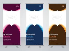 Business-Banner-Roll-up-Set Standee-Banner-Vorlage. vektor