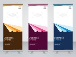 business banner roll up set standee banner mall. vektor