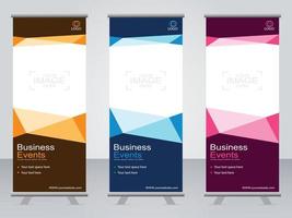 Business-Banner-Roll-up-Set Standee-Banner-Vorlage. vektor