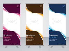 Business-Banner-Roll-up-Set Standee-Banner-Vorlage. vektor