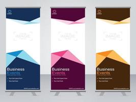 business banner roll up set standee banner mall. vektor