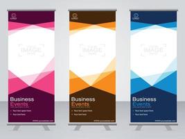 Business-Banner-Roll-up-Set Standee-Banner-Vorlage. vektor