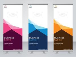 Business-Banner-Roll-up-Set Standee-Banner-Vorlage. vektor