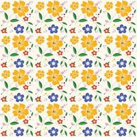 Blumennahtloses Muster handgezeichnete bunte Blumen natürlicher Hintergrund mit bunt bemalten Blumen vektor