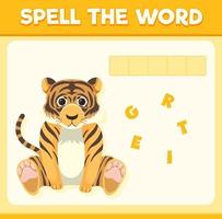 stava ordspel med ordet tiger vektor