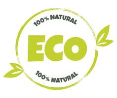 eko, bio, ekologiska och naturliga produkter klistermärke, etikett, märke och logotyp. vektor
