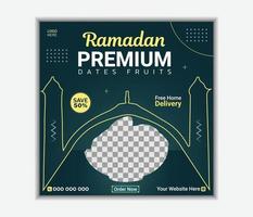 dagens speciella datum frukter för iftar ramadan mat banners och sociala medier post mall design vektor