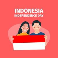 indonesien självständighetsdagen koncept illustration vektor