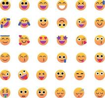 samling av leende emoji-reaktioner för sociala nätverk vektor