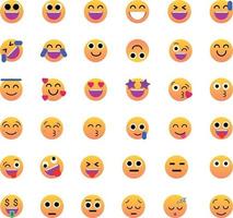 Sammlung lächelnder Emoji-Reaktionen für soziale Netzwerke vektor